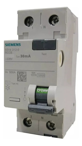 Disyuntor Siemens 2x16 A 30ma 16a 