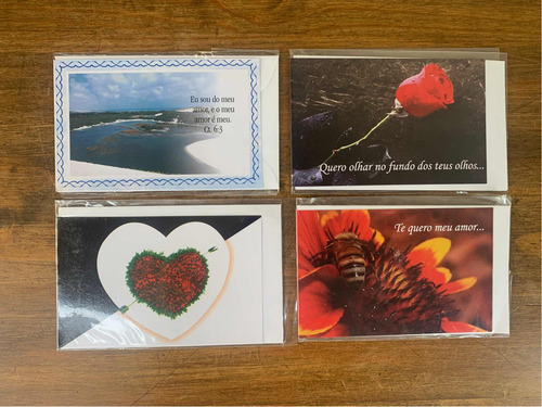 Kit 20 Cartoes Impresso Com Envelope Para Amor 7x11cm