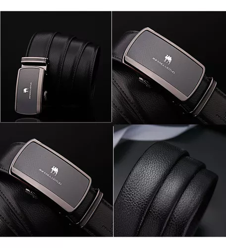  HIMI - Cinturón de vestir de piel auténtica con hebilla de clic  automática para hombre, Marrón : Ropa, Zapatos y Joyería