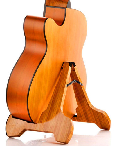 Soporte De Guitarra De Bambú Plegable Universal Y Seguro