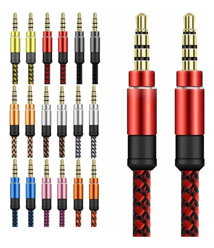 Cable Auxiliar Plug 3.5mm Nylon Jack Macho Audio Sonido Mp3