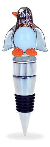 Cheers Penguin - Tapon De Vino De Cristal Con Luces Led Camb