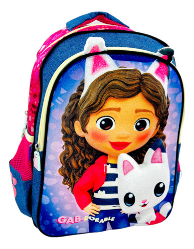 Mochila La Casa De Muñecas De Gabby, Gatos, Primaria, Original. Color Rosa