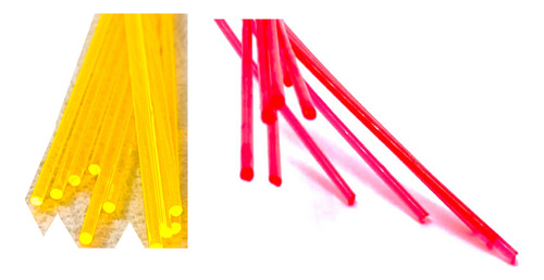 2 Fibra Ótica Truglo 1,5mmx10cm Verm Esc E 1.0mm Amarela