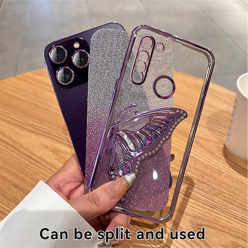 Funda Para Moto G8 Play Power Marco Mariposa Rosa Flash+mica