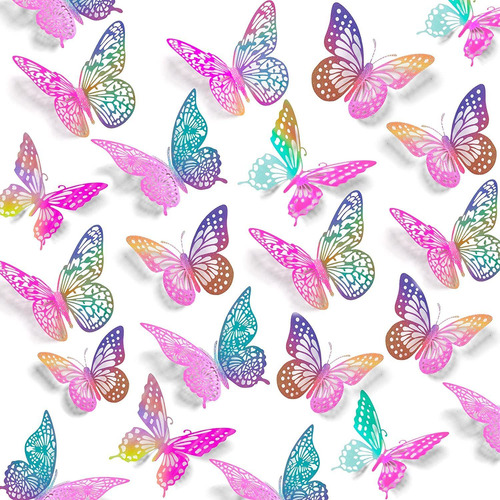 Mariposas 3d Para Decoracion, Manualidades, Fiestas 48pcs.-e