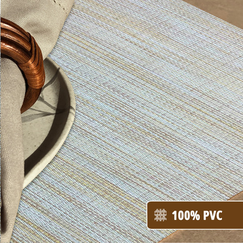 6 Jogo Americano Mesa Posta Luxo Impermeável Pvc Mz Rust Vr Cor M6 MARFIM claro escuro areia bege palha RUSTICO MZ RETANGULAR
