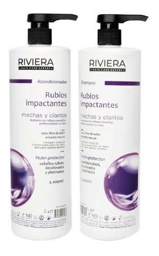 Shampoo+acond Rubios Impactantes Riviera 1l Matizador Diario