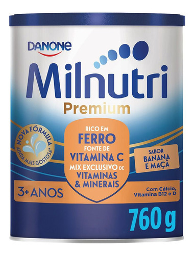 Milnutri Premium Banana e Maçã 760g