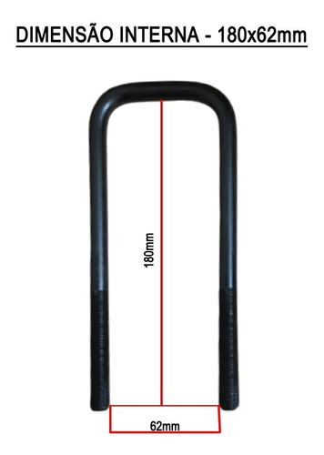 Grampos Quadrados 180mm Chapas Fixação Eixo 60mm Carretinha