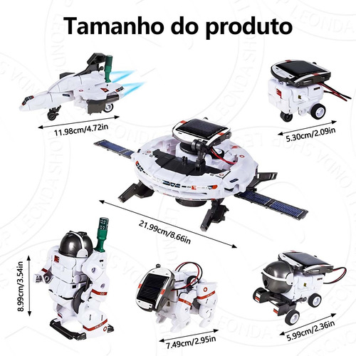 Robô 6 Em 1 Espaço Energia Solar Kit Robótica Educacional