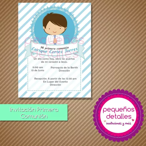 Invitaciones comunión, Detalles para eventos