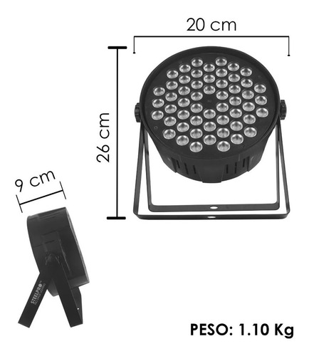 Imagen 8 de 9 de Cañon 54 Led Rgb+w Steelpro 245b-par 54x2watts Dmx
