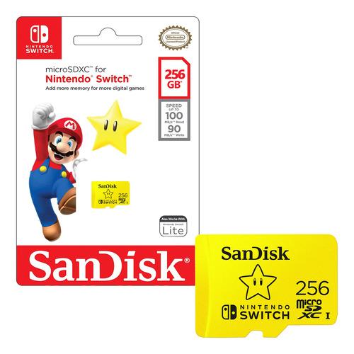 Tarjeta Microsdxc Sandisk 256gb Nintendo Switch 4k 100mb/s