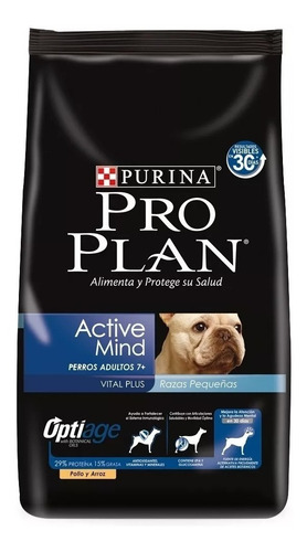 Imagen 2 de 3 de Purina Pro Plan OptiAge Active Mind 7+ Perro Senior - Pequeña - Pollo/Arroz - 3 kg - 3 kg - Bolsa - Seca