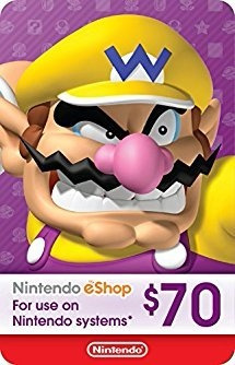 Nintendo Eshop $70 Card Usa 3ds Wii U Switch