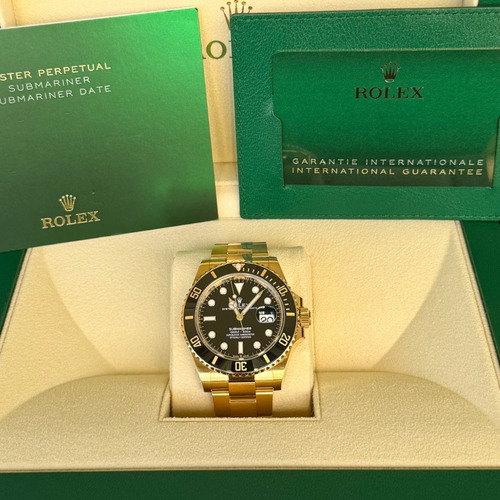 Rolex Submariner 41 Full Gold ,most.preto ,mod.novo Completo Dourado Preto Preto