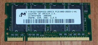 Memoria Ram Sodimm Notebook 256mb Ddr 333 Mhz Pc2700 (Usado)