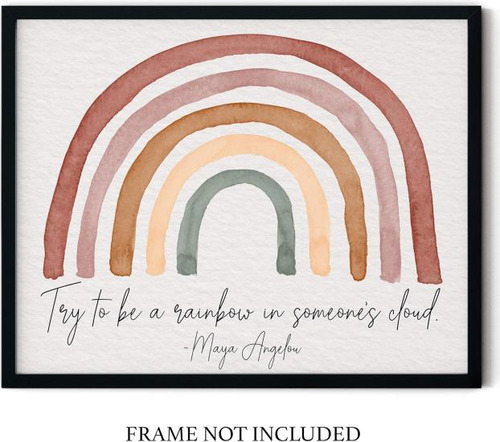 Cita De Maya Angelou Be A Rainbow Arte De Pared En Acuarel