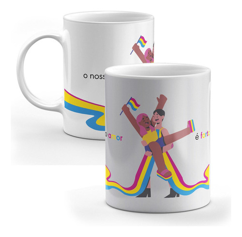 Caneca Orgulho Lgbtqia+ Bandeira Panssexual - Personalizada