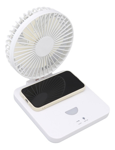 Miniventilador Usb, Soporte De Escritorio, Carga Inalámbrica