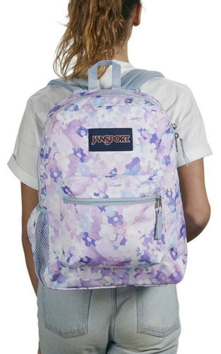 Mochila Jansport Cross Town Morado Js0a47lw7t7 Color Lila Diseño De La Tela Estampado