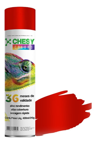 Tinta Spray Chesy Metalico Vermelho 210g 400ml Chesiquimica