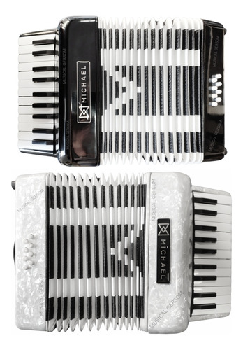 Acordeon Gaita Sanfona Michael 8 Baixos 22 Teclas 2 Cores