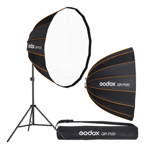 Softbox Octa Godox Qr-p120 Bowens Engate Rápido Com Tripé