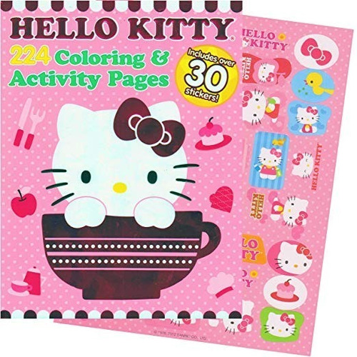 Hello Kitty Para Colorear Y Libro De Actividades Con Pegatin