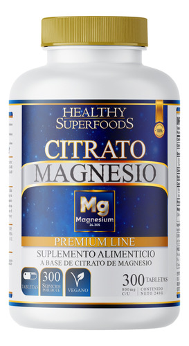 Citrato De Magnesio 300 Tabs Original 100 Dias 800mg/tab