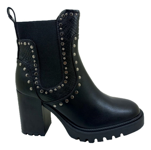 Bota Botineta Mujer Lady Stork Octavia  Taco 9 Cm Elástico  