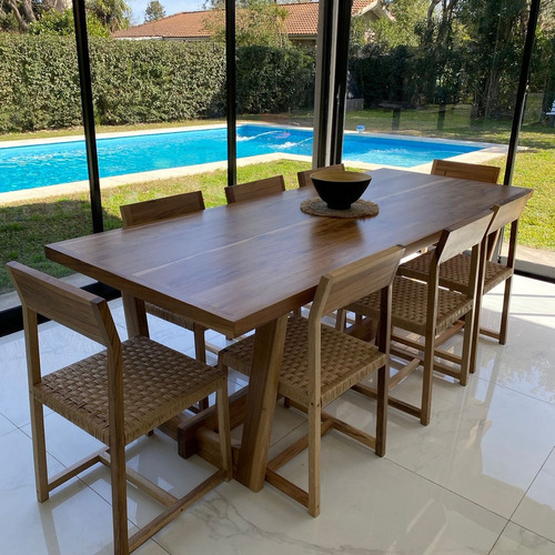 Mesa 180 X 100cm Petiribi Madera 100% Maciza Comedor Quincho