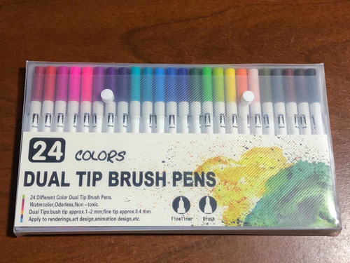 Set  Plumones De Lettering Dual Tip Brush Pen X 24 Unidades