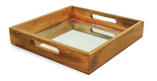 Cesta Quadrada Espelhada P Pinus Luxo