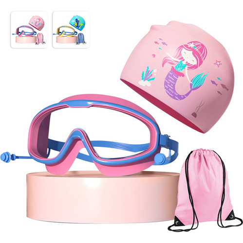 Lentes Googles Natacion Niños, Juegos Gorros Gafas 3 En 1