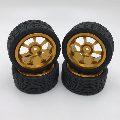 4 Piezas De Neumáticos Upograde Para Wltoys 144001 Dorado