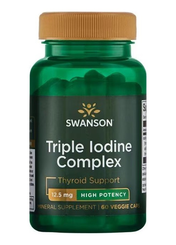 Complejo Triple Yodo 12.5mg 60 Caps Swanson Apoyo Tiroides