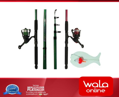 Imagen 5 de 5 de Combo Caña Reel Pesca Niño Promo Para Comenzar