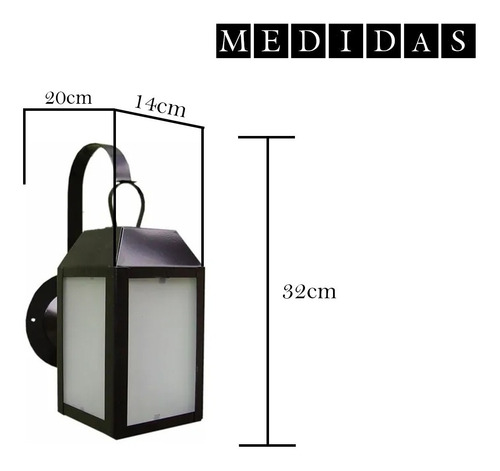 Imagen 2 de 7 de Farol De Exterior Bajo Consumo Pared Esquinero O Comun 126