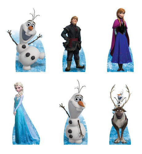 Kit Festa Frozen Elsa Olaf 6 Display + Painel Aniversário