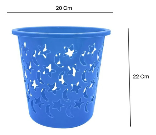 Bote De Basura Chico Diseño Stars 3 Colores 2 Piezas Azul Marino