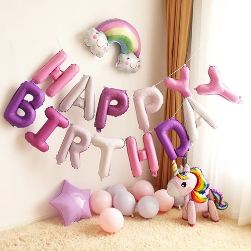 Set Globos Happy Birthday Feliz Cumpleaños 13 Piezas