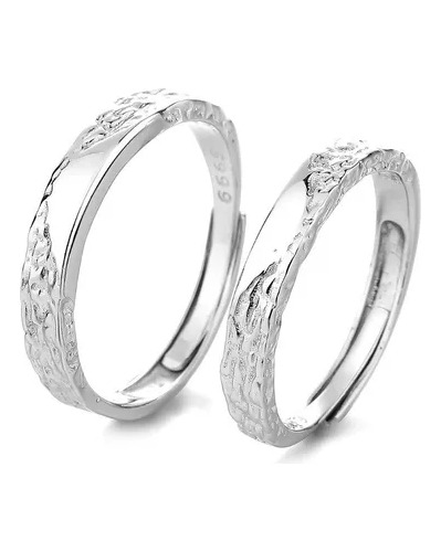 Par Anillos Promesa Plata 925 Amor Parejas A503 Estilo Corea