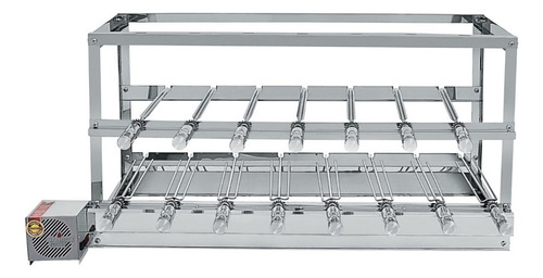 Churrasqueira Inox Grill Gira 3 Andares 1 Motor 15 Espetos