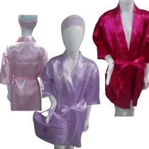 Comprar 10 Batas De Satín Para Niñas Sin Impresión C\u002Fpantunflas
