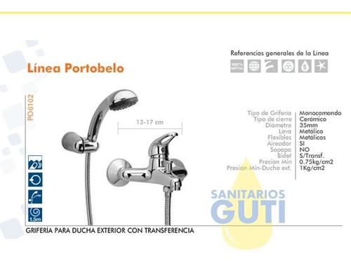 Juego Completo Griferia Monocomando Baño Hydros Link