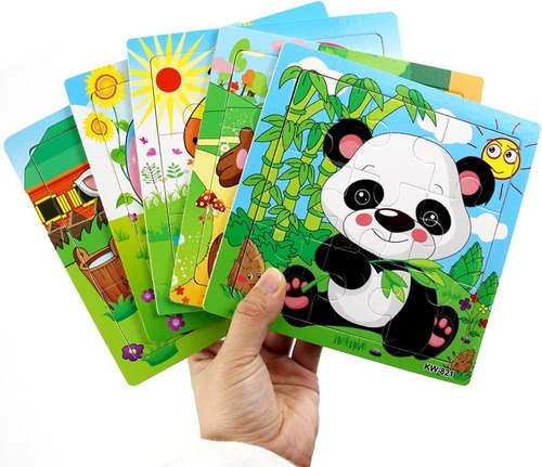 Oferta! 4 Puzzles De Madera Con Motivos De Animales P/ Niños