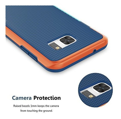 Funda De Silicona Para Galaxy S7 Edge (azul Combinada)