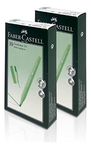 Faber-castell Textliner 38 Pastel Pen Green) -2 Anchos De Lí